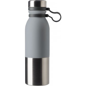 Duplafalú acélpalack, 600 ml, szürke (termosz)
