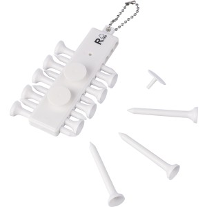 Golf tee-kszlet, jrahasznostott ABS, fehr