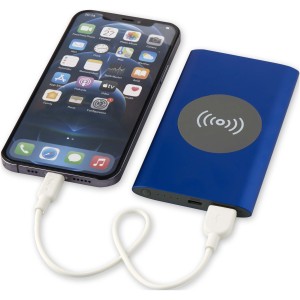Juice alumínium vezeték nélküli powerbank, 4000 mAh, kék (powerbank)