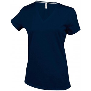 Kariban ni V-nyak pl, Navy (T-shirt, pl, 90-100% pamut)