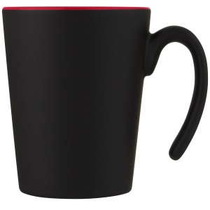 Oli kerámia bögre, 360 ml, piros/fekete (bögre)