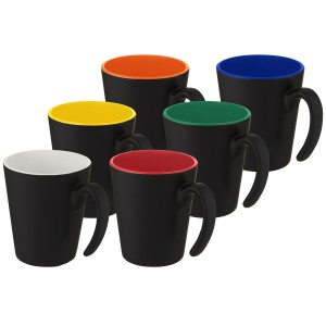 Oli kerámia bögre, 360 ml, piros/fekete (bögre)