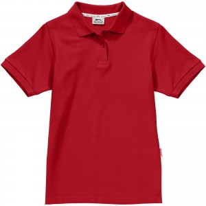 Slazenger Forehand galléros nőipóló, pamut, piros (galléros póló, 90-100% pamut)