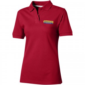 Slazenger Forehand galléros nőipóló, pamut, piros (galléros póló, 90-100% pamut)