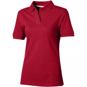 Slazenger Forehand galléros nőipóló, pamut, piros (galléros póló, 90-100% pamut)