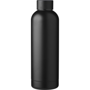 Újraacél duplafalú palack, 500 ml, fekete (vizespalack)