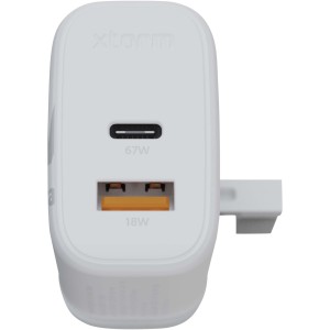 Xtorm XEC067G GaN2 Ultra fali töltő, 67 W, UK csatlakozóval, fehér (vezeték, elosztó, adapter, kábel)
