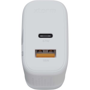 Xtorm XEC067G GaN2 Ultra fali töltő, 67 W, UK csatlakozóval, fehér (vezeték, elosztó, adapter, kábel)