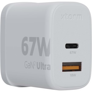 Xtorm XEC067G GaN2 Ultra fali töltő, 67 W, UK csatlakozóval, fehér (vezeték, elosztó, adapter, kábel)