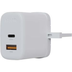 Xtorm XEC067G GaN2 Ultra fali töltő, 67 W, UK csatlakozóval, fehér (vezeték, elosztó, adapter, kábel)