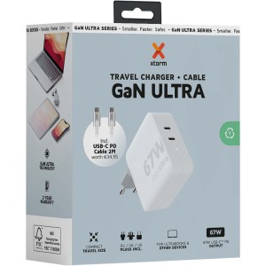 Xtorm XVC2067 GaN Ultra úti töltő, 67W, fehér (vezeték, elosztó, adapter, kábel)